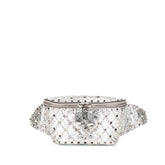 Metallic Craquele Nappa Rockstud Spike Belt Bag